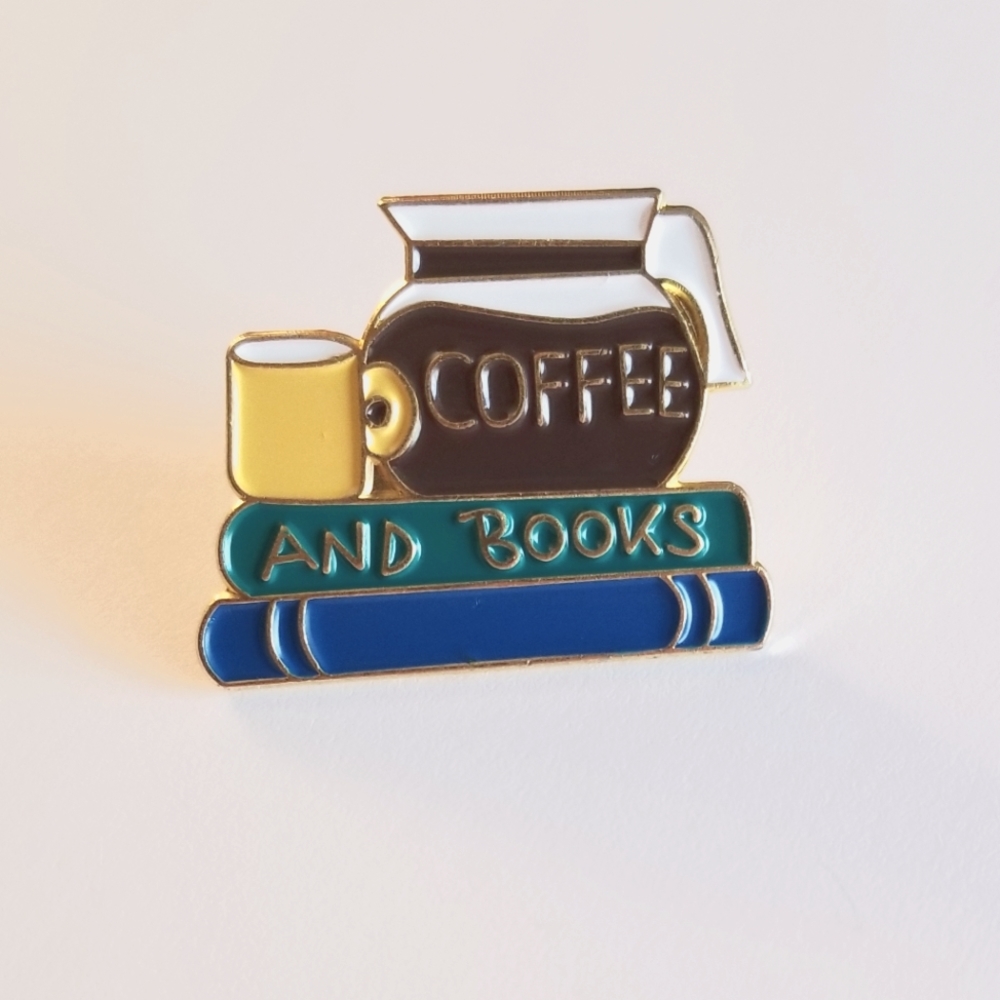 "Coffee & Books" Enamel Pin
